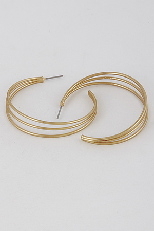 Three Line Open Hoop Earrings 7EBH2